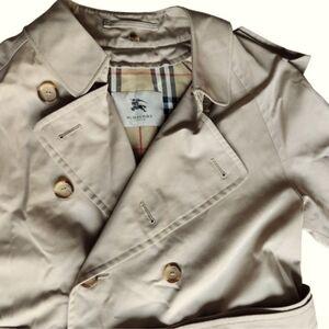 Burberry London Trench Coat Double Breasted Wool Lined Size 38 Short